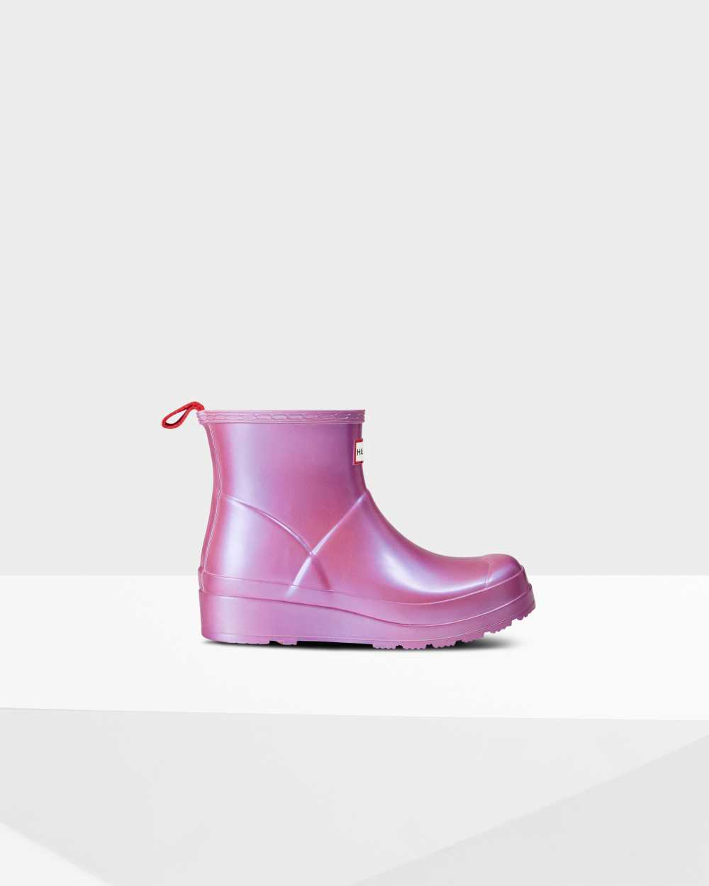 Womens Hunter Original Play Short Nebula Mid-Calf Rain Boots Lilac | BQNTXI-872